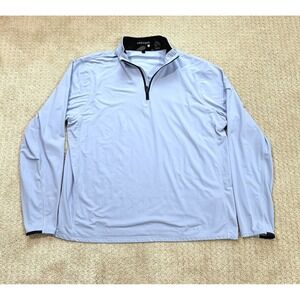 Greyson 1/4 Zip Tate Pullover Light Wolf Blue Italian Golf Jacket Logo Men's XL